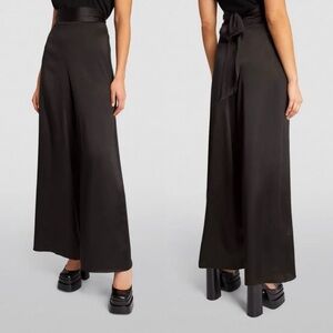 Harmur Silk Palazzo Trousers Black